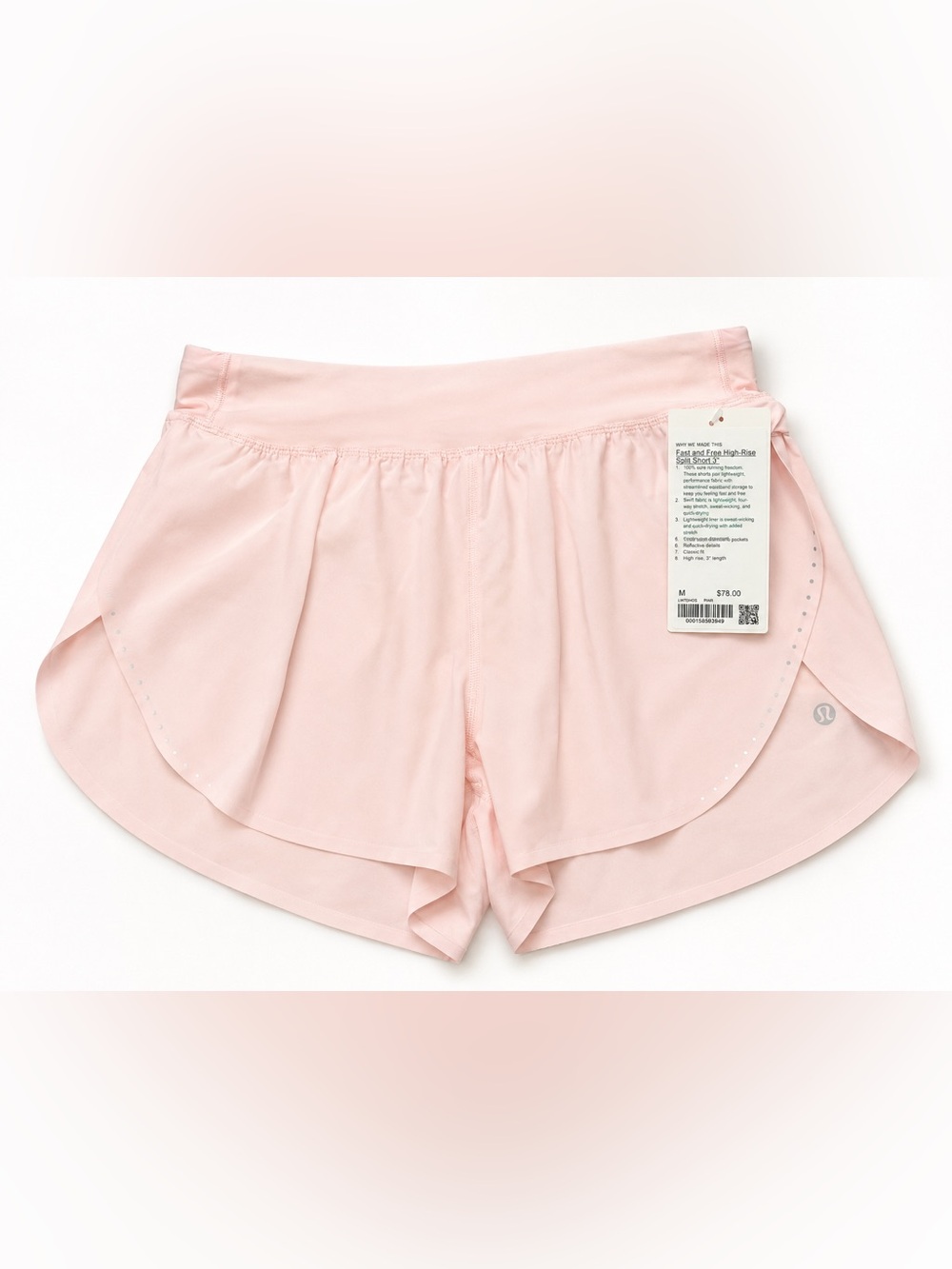 Lululemon Fast & Free High-Rise Split Short 3” NWT Pink Size M